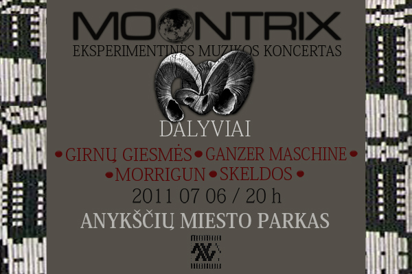 MOONTRIX pristato industrial/ambient projektų Girnų Giesmės, Ganzer Maschine, Morrigun ir Skeldos koncertą Anykščiuose